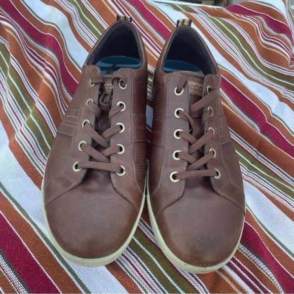 ECCO LEATHER SNEAKERS SIZE 44 - Picture 1 of 9